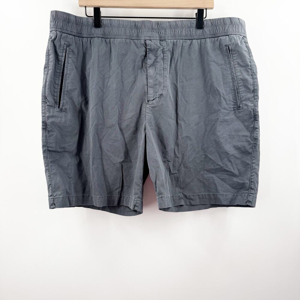 James Perse Shorts Men's Size XXL Gray Cotton Linen Stretch Elastic Waist Casual